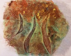 Autumn - monoprint with templates