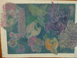 Coral Reef 2- monoprint with silk aquatint chone colle.